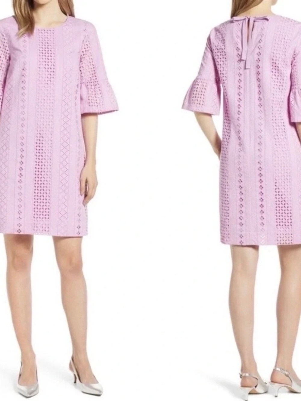 J Crew Flutter Sleeve Eyelet Dress - Size 4, 100% cotton